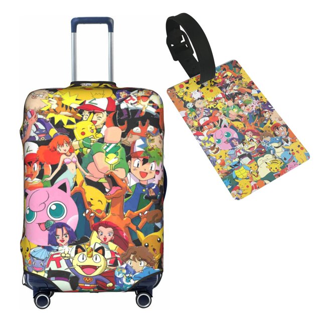 Anime Cartoon Pokemon Pikachu (8) Travel Suitcase Protector Elastic Washable Protective Baggage Covers With Concealed Zipper For 29-32 Inch Suitcase - XL
