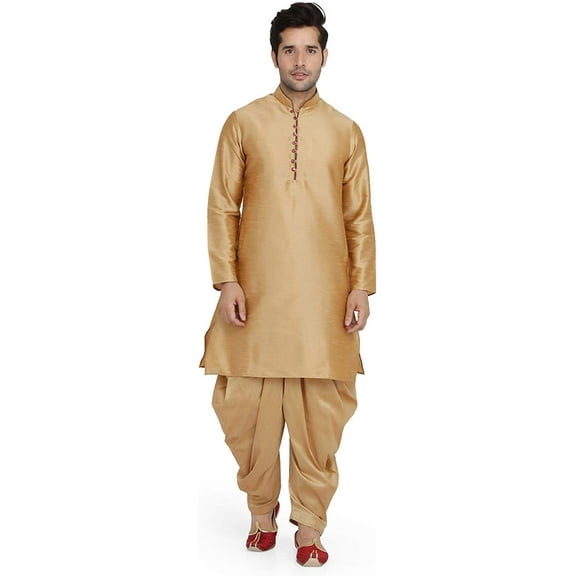 Royal Kurta Mens Cotton Kurta & Salwar Set Bronze 36