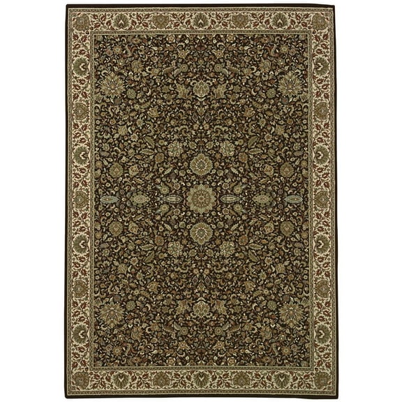 Oriental Weavers Ariana Area Rug - 172D2 - 4' x 6" - in Brown/ Ivory - Vintage Inspired, Stain Resistant, Family and Pet Friendly , Entrway, Bedroom Rug