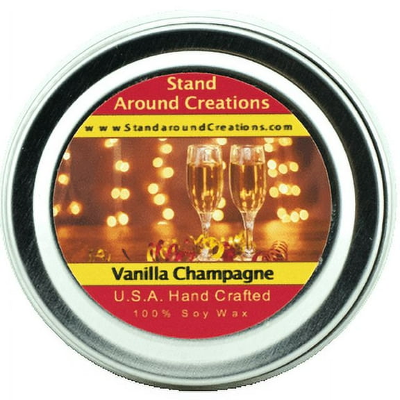 VANILLA CHAMPAGNE TIN 2-OZ. ALL NATURAL SOY CANDLE