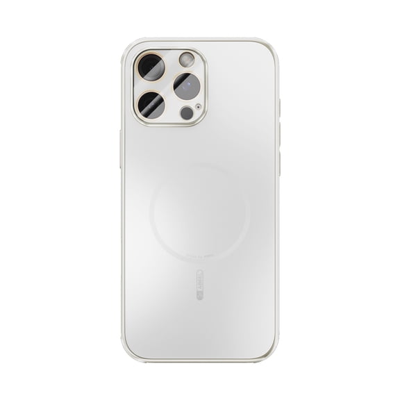 Designed for iPhone 16 Pro Magnetic Phone Case,Compatible with Mag-safe,Heat Dissipation Bumper Frame,Built-in Lens Protector,Matte Glossy Shockproof Drop Protection Phone Case,White
