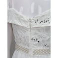 thumbnail image 7 of YONGHS Kids Girls Floral Lace Bridesmaid Dress Off Shouldre Maxi Romper Gown White 14, 7 of 7