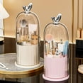 thumbnail image 4 of Concealed Toothbrush Holder,360 Rotate Makeup Brush Holder, Makeup Brush Organizer with Clear Lid,Waterproof Dustproof Makeup Brushes Organizer Storage,for Vanity Desktop Bathroom Countertop, 4 of 7