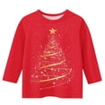 thumbnail image 3 of Girl's Christmas T-Shirts Xmas Tree Printed 3/4 Sleeve Crew Neck Graphic Tee Tshirts Holiday Festive Tops, Green 3-4 Years, 3 of 3