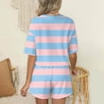 thumbnail image 2 of Zszcpp Womens Pajamas Sets Outfit Sets Versatile Short Sleeve Brief Style Classic Striped Printted Homewear Sleepwear Pj Clothing Suits, 2 of 8