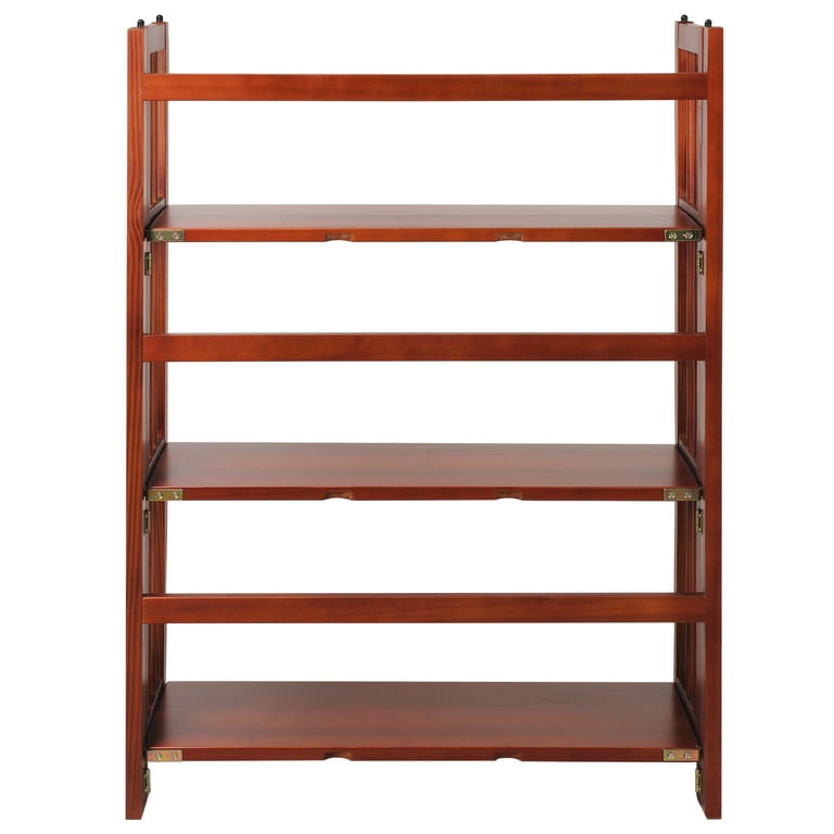 Casual Home 3-Shelf Folding Stackable Bookcase 27.5 Wide - Mahogany