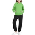 thumbnail image 2 of OVAFBAU Toddlers Long Sleeve Hooded Sweatshirts Pants Set Kids Solid Hooded Sweatshirt with Pocket and Jogger Pants 2 Piece Outfits Set, 2 of 5