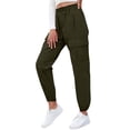 thumbnail image 4 of JTSRKL Kids Girls Cargo Pants Casual Drawstring Elastic Waist Solid Color Jogger Pants for Teen Girls Streetwear Loose Parachute with Multi-Pockets Green 6-7 Years, 4 of 9