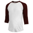 thumbnail image 2 of J. METHOD Men's 3/4 Sleeve Baseball Crewneck Tshirt Top Raglan Jersey T Shirt NEMT06 WHT/BUR S, 2 of 5