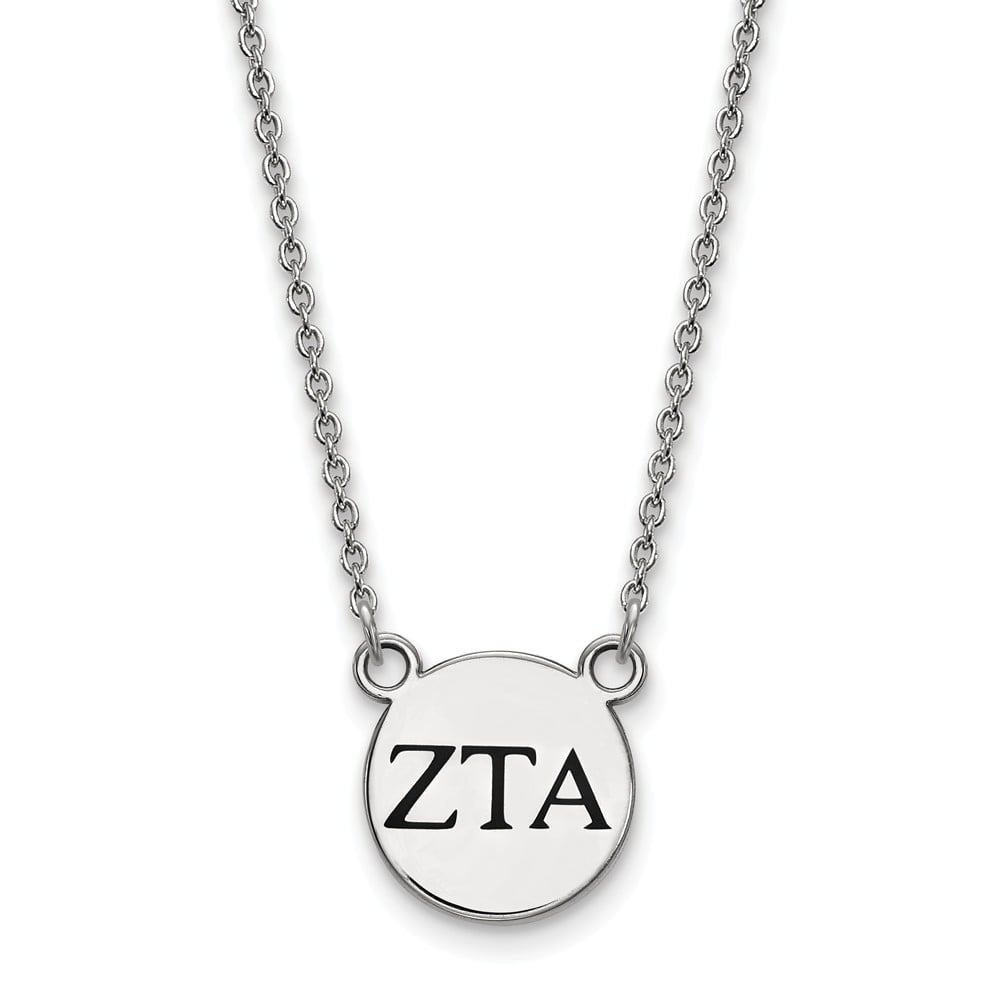 18 Gold-Plated Sterling Silver Zeta Tau Alpha Sm Pendant LogoArt Necklace GP030ZTA