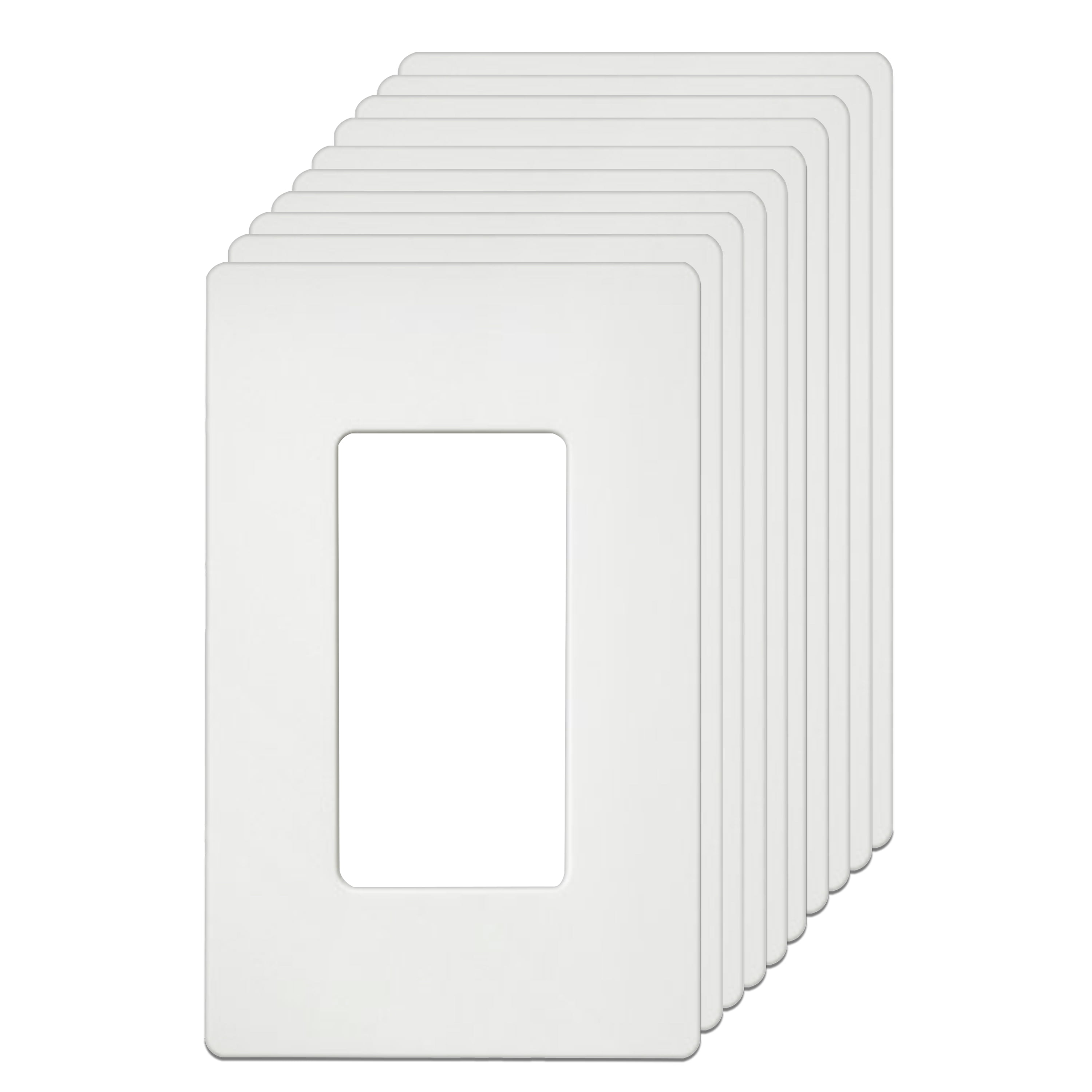 [10 Pack] BESTTEN 1Gang Screwless Wall Plate, USWP4 White Series