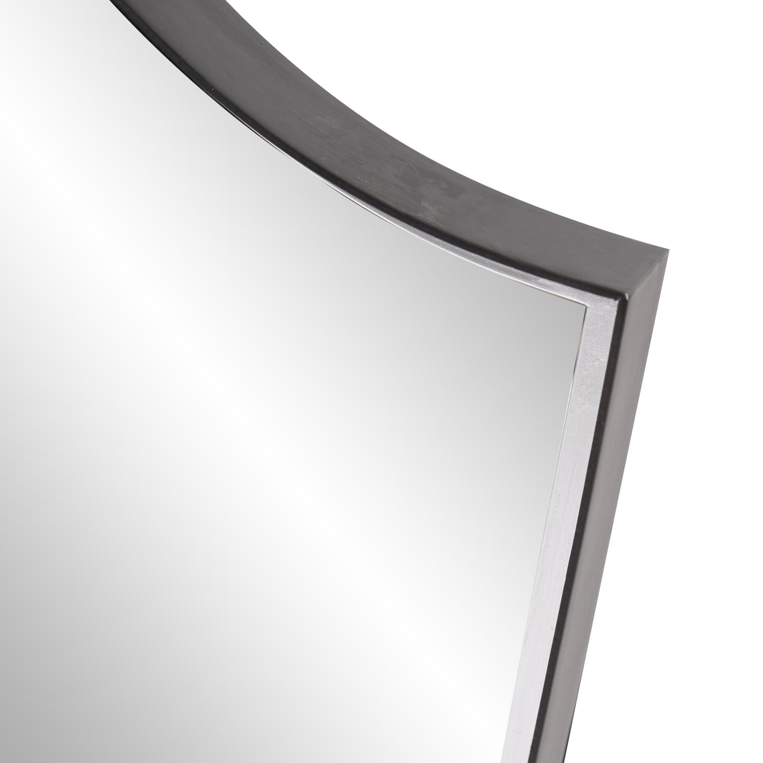 Tyler Dillon Arched Wall Mirror with Matte Gray Iron Frame - 41.5"H x 29"W