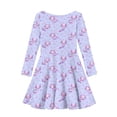 thumbnail image 5 of DISNIMO Girls Purple Axolotl Dresses Kids Star Dress Girls Dress 5-6T Girl Dresses Long Sleeve Swing Dress Girls Midi Fall Dresses Kids Twirly Dress Children Long Sleeve Dress Girls Skater Dress, 5 of 6