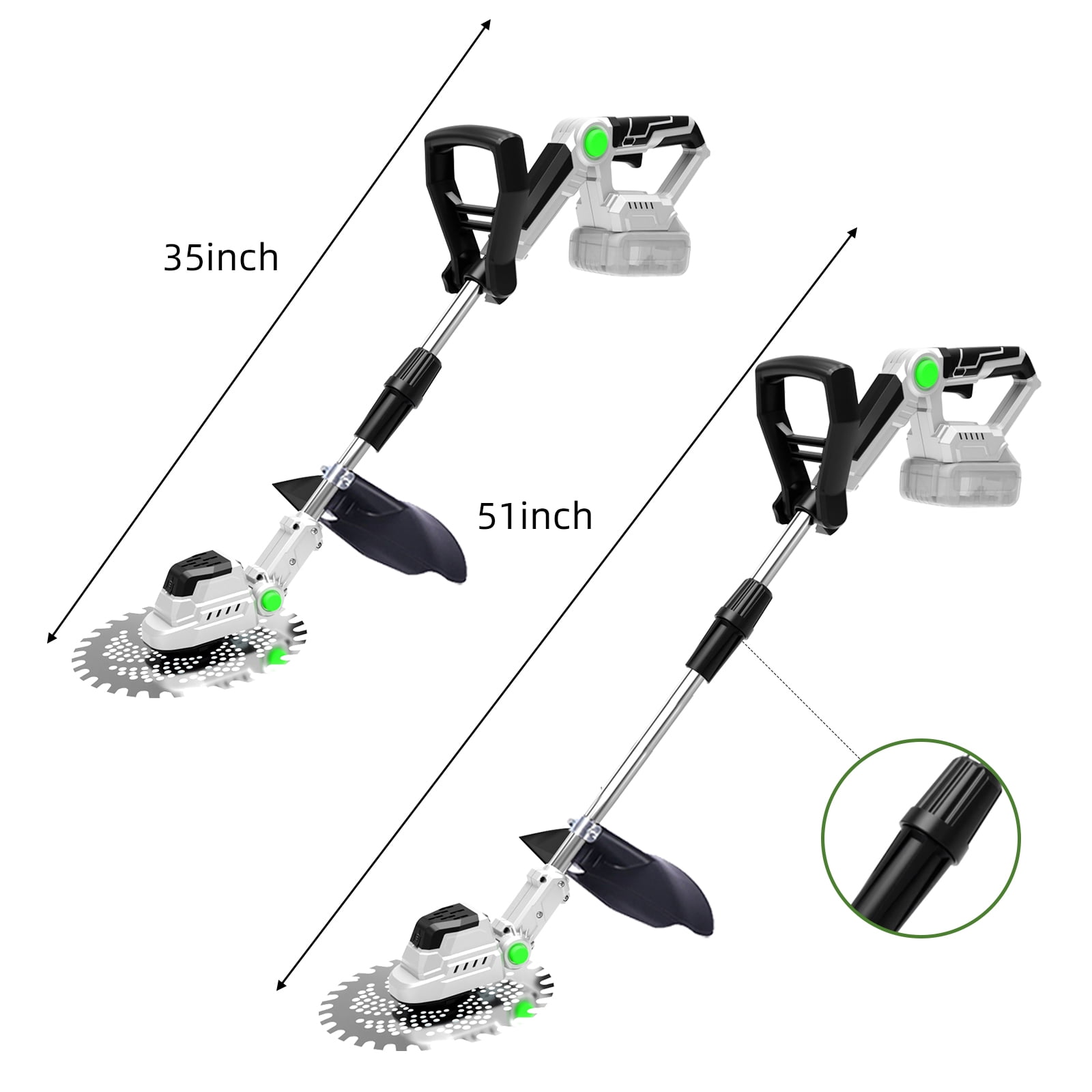 Paddsun Weed Eater, 21V 9 inch Blades Electric Cordless Weed Wacker Brushless Motor String Trimmer Lawn Tool Cordless Cutter Mower