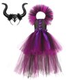 thumbnail image 3 of Disfraz de maléfica de Disney para niñas, traje de lujo para Halloween, fiesta de carnaval, vestido de malla negra, Cosplay para niños, ropa de bruja de Reina demonio, 3 of 5