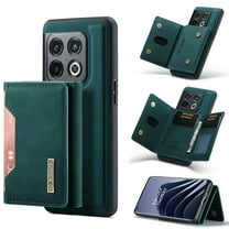 for OnePlus 10 Pro 5G Case ,Magnetic Buckle Leather Detachable Wallet Cover, Card Pocket Back Flip Kickstand Shockproof Business Slim Phone Case For OnePlus 10 Pro 5G,
Green