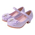 thumbnail image 5 of Staki Girl Dress Shoes Toddler Girls Dress Shoes Flower Girl Flats Pearls Bow Mary Jane Wedding Party Flora Shoes Purple,12 Little Kid, 5 of 7