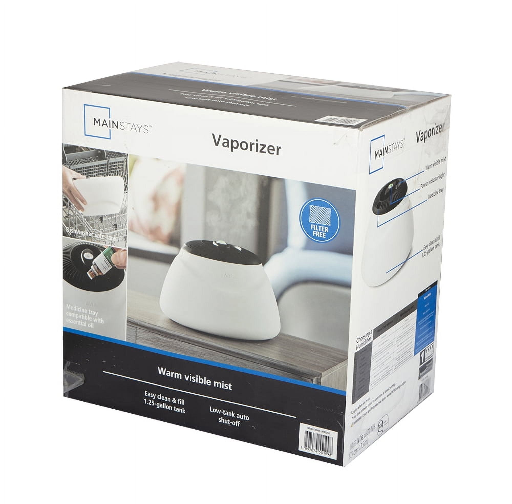 (4 pack) Mainstays 1.25gallon Warm Steam Vaporizer, HF3105A, White