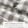 thumbnail image 2 of Great Bay Home Printed Flannel Sheet Set - 100% Turkish Cotton - Double Brushed - Queen, Buffalo Check - Grey, 2 of 6