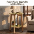 thumbnail image 4 of EDX Small Round End Table Set of 2, Modern Nightstand with Tapered Legs, 2-Tier Storage Side Table, Easy Assembly, Space-Saving Accent Table for Living Room Bedroom, Natural Wood, 4 of 9