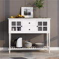 thumbnail image 2 of JINS&VICO Console Table with Bottom Shelf,Farmhouse Wood/Glass Buffet Storage Cabinet Living Room,White, 2 of 7
