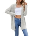 thumbnail image 2 of TEMOFON Womens long sleeve Cardigan Knit tops Casual Lightweight Drape Open Front Loose Fall Soft with Pockets, 2 of 4