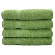 HURBANE Home Highly Absorbent 4 Piece Green Bath Towel Set 100% Cotton
