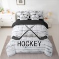 thumbnail image 2 of Feelyou Ice Hockey Bedding Comforter Set 7pcs, Grey Rustic Cabin Queen Bedding Sets, 2 of 8