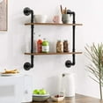 thumbnail image 3 of 23.62"x26"Wood Floating Shelves,CoPedvic 2-Tier Industrial Pipe Shelves Wall Mount, for Wall Bathroom Kitchen Bedroom, 3 of 7