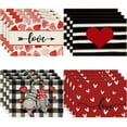 4PCS Valentine's Day Placemat Love Small Pattern Wind Western