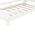 thumbnail image 5 of Yoneston Twin Size Platform Bed with Storage Headboard and Built-in LED Light, Wooden Kids Todder Bed Frame with Safety Guardrail for Girls Boys, White, 5 of 7