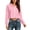 Pink, variant on Womens Casual Hoodie Sweatshirt Full Zip Long Sleeve Ruffle Flared Hem Hooded Tops Casual Daily Look.