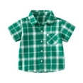 thumbnail image 2 of LYMAYTER 1-6T Baby Boys Short Sleeve Dress Shirts Toddler Formal Uniform Plaid Shirt Blouses, 2 of 10