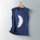 thumbnail image 4 of Camiseta sin mangas con estampado de plumas para mujer, blusa sin mangas gráfica divertida para playa de verano para niñas adultas Pompotops  lopia991140, 4 of 6