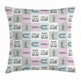 thumbnail image 1 of Cat Throw Pillow Cushion Cover, Checkered Pattern in Pastel Shades with a Kitten Character in Funny Poses Animal Lovers, Decorative Square Accent Pillow Case, 18 X 18 Inches, Multicolor, by Ambesonne, 1 of 2