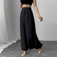 thumbnail image 5 of Cagogo Women's High Waisted Palazzo Pants Elegant Flowy Long Trousers for Party Summer Casual Wide Leg Beach Dressy Office Travel Lounge Pants, Black L, 5 of 6