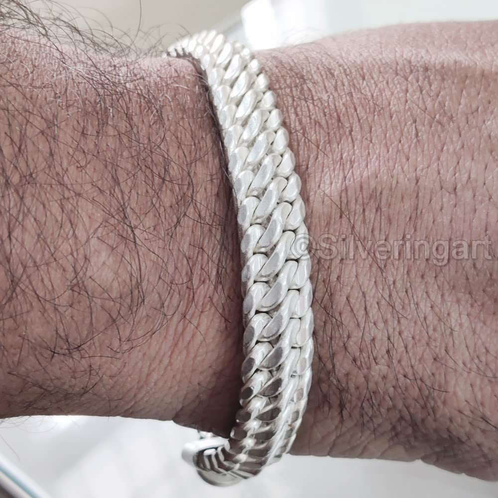 7mm Men's Real Solid 925 Sterling Silver Figaro Chain Bracelet | JFM – J F M