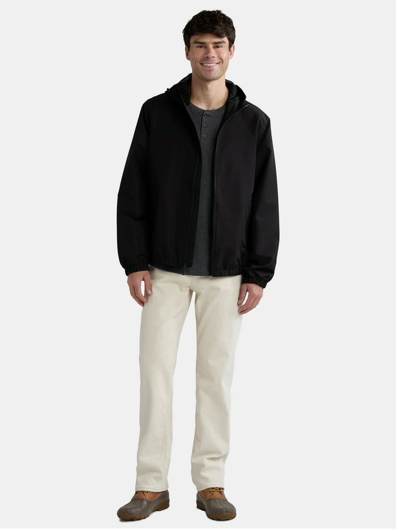 Wind  Hoody メンズ M ブラック Ozark Trail Men's Windbreaker Jacket with Hood, Sizes S-3XL