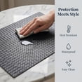 thumbnail image 4 of Unique Bargains Set of 6 Leather Placemats for Kitchen Black 17*12in, 4 of 7