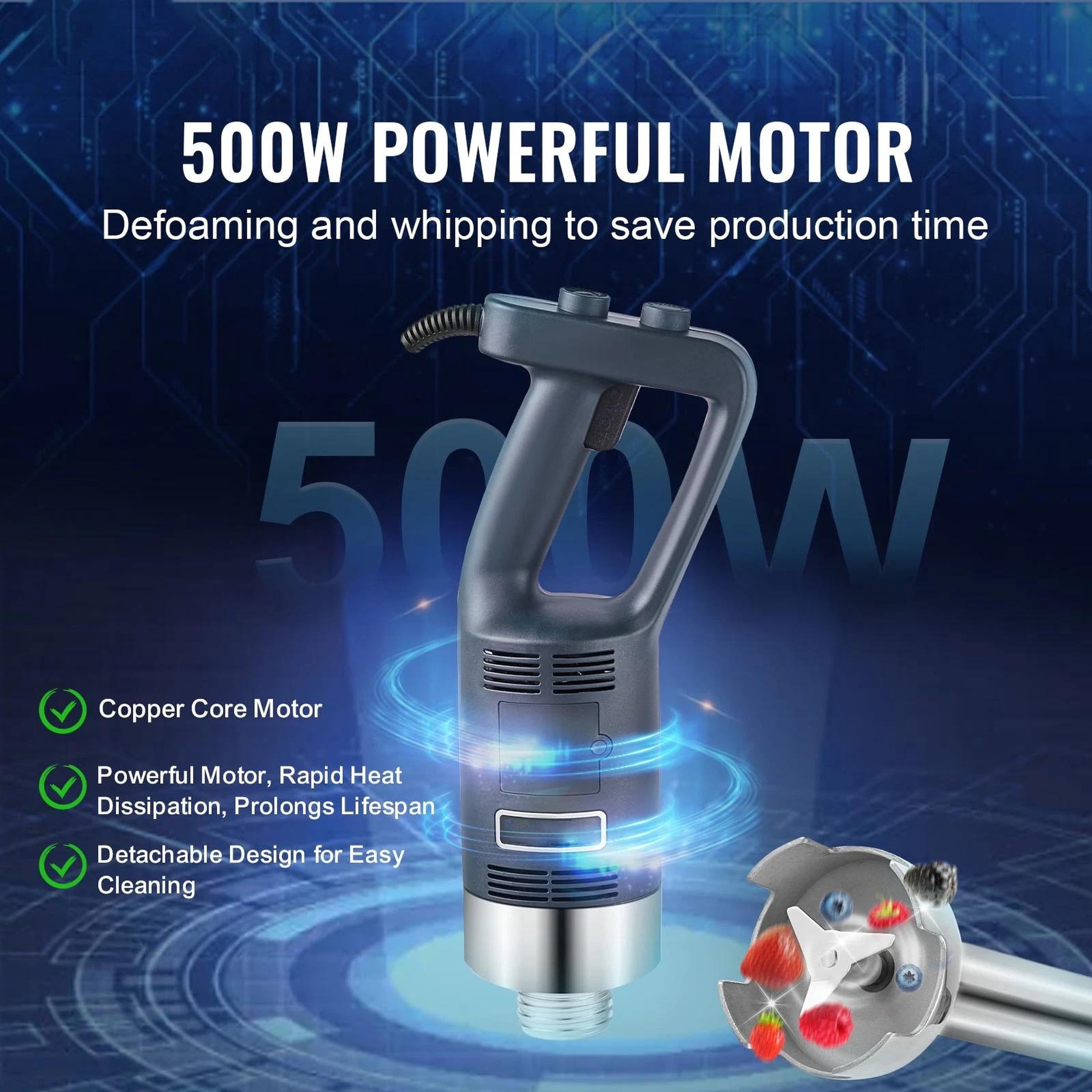 Commercial Immersion Blender 16" Heavy Duty Mixer 500W Variable Speed