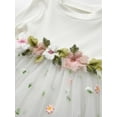 thumbnail image 4 of Infant Baby Girl Dress Tulle Sundress Floral Print Toddler Baby Girl Princess Dress White 3-6 Months, 4 of 6