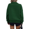 thumbnail image 3 of Womens Half Zip Sweatshirt Fleece Oversized Cropped Sweatshirt Long Sleeve Pullover Tops Fall Winter Outfits Clothes, 3 of 4