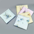 thumbnail image 6 of Clearance! Ikeay 5Pcs ï¼12*12Inï¼ Handkerchief Cotton Vintage Ladies Women Pocket Floral Flowers Quadrate Hankies,Towels,Handkerchief X5 (30*30Cm), 6 of 6
