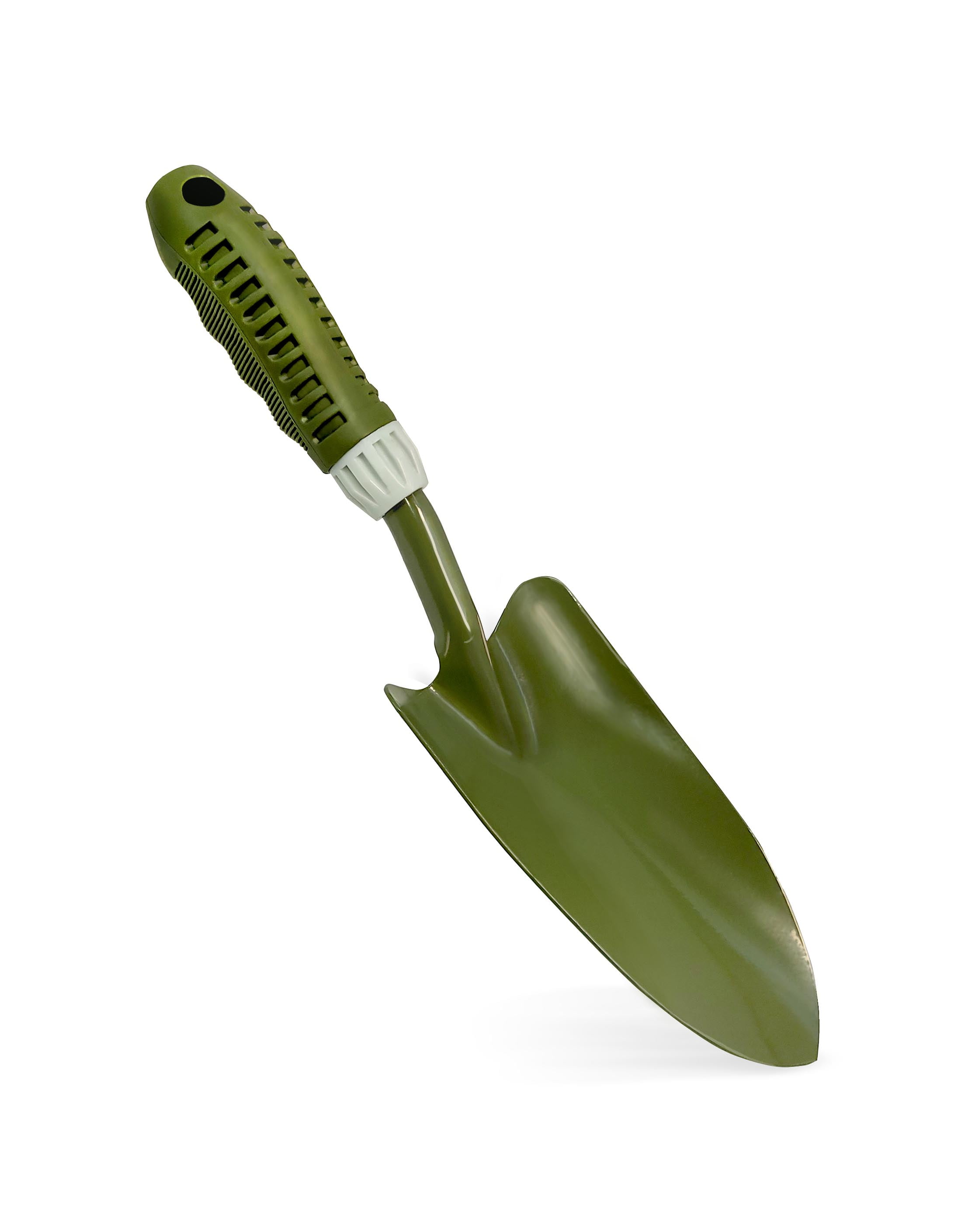 Garden Carbon Steel Hand Trowel, 13” Long, Ergonomic Soft Grip, Bend