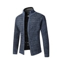 thumbnail image 2 of Suéter grueso de talla grande con forro polar para otoño e invierno para hombre, cárdigan con cuello alto, chaqueta para hombre, 2 of 5