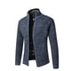 thumbnail image 3 of Suéter grueso de talla grande con forro polar para otoño e invierno para hombre, cárdigan con cuello alto, chaqueta para hombre, 3 of 6
