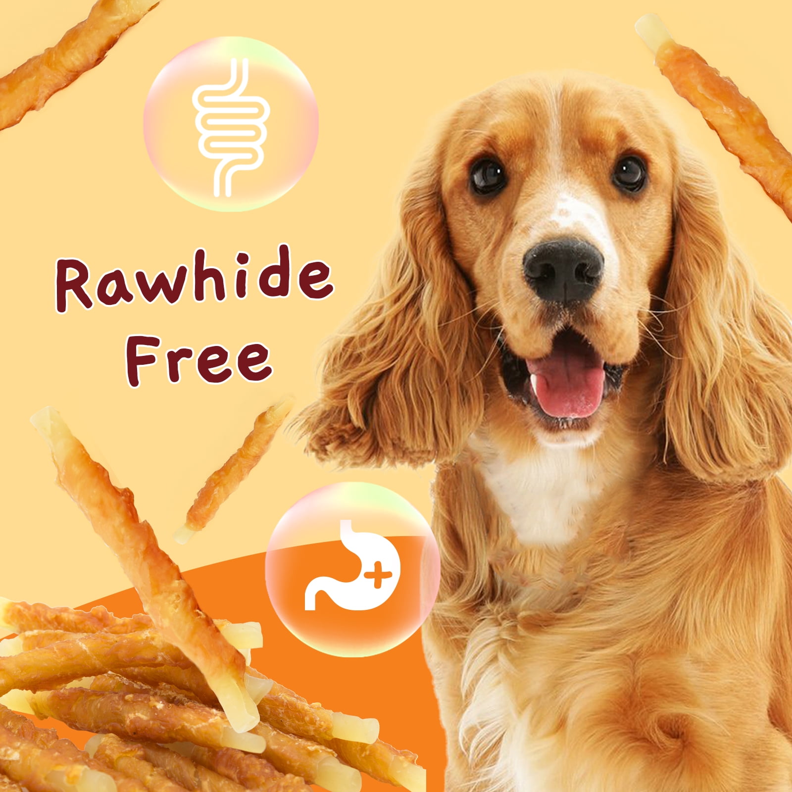 (4 pack) Jungle Calling Chicken Wrap Cod Sticks Rawhide-Free Dog Treats, 14-oz bag
