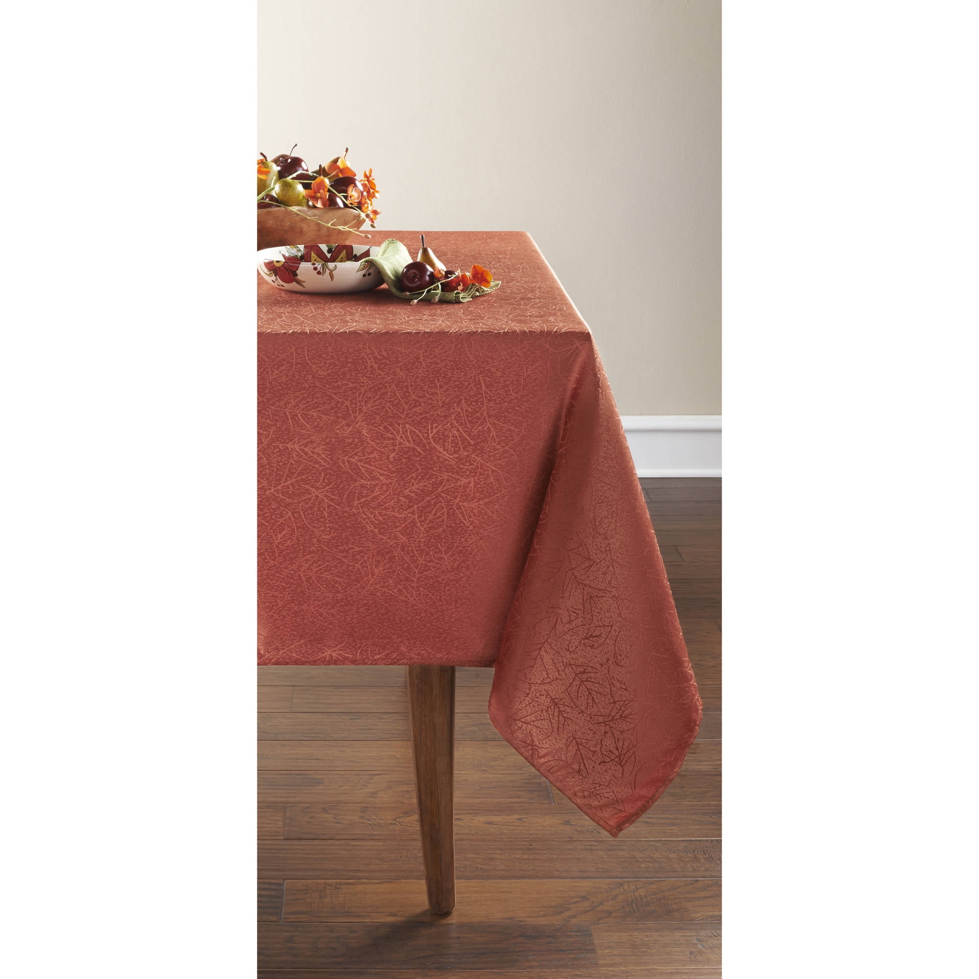 Mainstays 60" x 84" Damask Rustic Orange Tablecloth