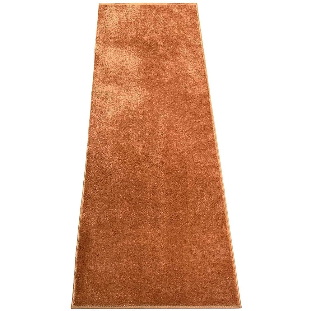 Custom Size Solid Burnt Orange Runner Rug 30 Inch Wide Pick Your Own