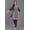 Pink, variant on Women Black and White Mango Print with Colorful Trim V-neck, 3/4 Sleeves, Kurti, Kurta Tunic Top.